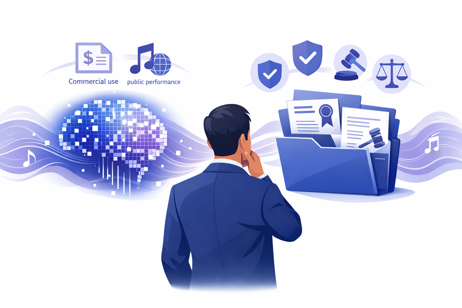 Можно ли использовать музыку, созданную ИИ, в бизнесе