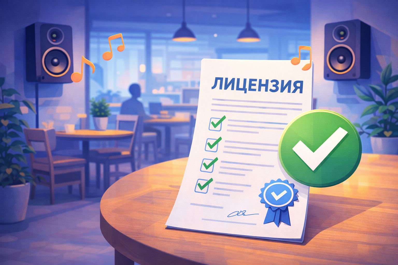 Лицензированная музыка в кафе — пример законного использования музыки в бизнесе